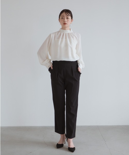 kaene（カエン）の「ストレッチフリルパンツ（スラックス・レディース・ブラック・38/36）」の4枚目の写真