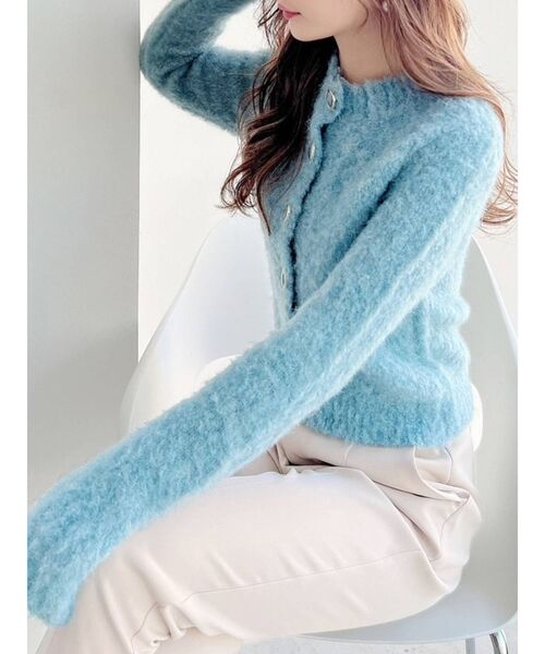 RESEXXY（リゼクシー）の「マルチウェイミックスブークレニット（ニット/セーター・レディース・ブラック/オフホワイト/ブルー・FREE）」の3枚目の写真