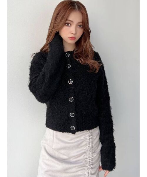 RESEXXY（リゼクシー）の「マルチウェイミックスブークレニット（ニット/セーター・レディース・ブラック/オフホワイト/ブルー・FREE）」の4枚目の写真