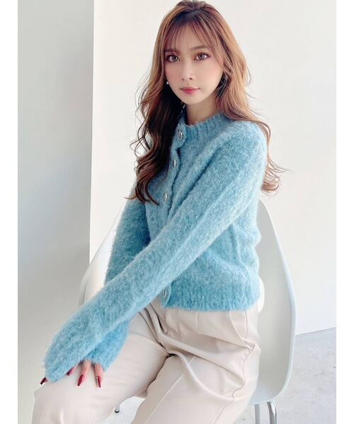 RESEXXY（リゼクシー）の「マルチウェイミックスブークレニット（ニット/セーター・レディース・ブラック/オフホワイト/ブルー・FREE）」の11枚目の写真