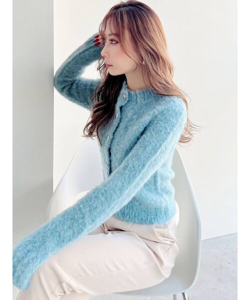 RESEXXY（リゼクシー）の「マルチウェイミックスブークレニット（ニット/セーター・レディース・ブラック/オフホワイト/ブルー・FREE）」の12枚目の写真