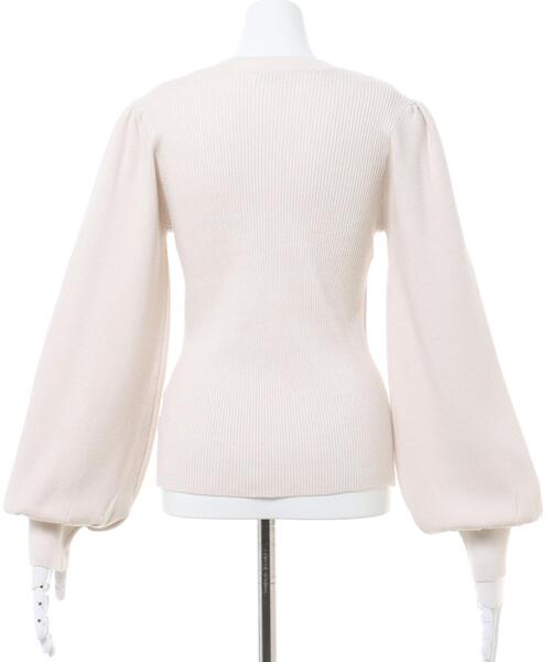 INGNI（イング）の「デコルテオープン／ニット（ニット/セーター・レディース・ブラック/オフホワイト/ボルドー/ブラック×ホワイト/ホワイト×ブラック・M）」の8枚目の写真