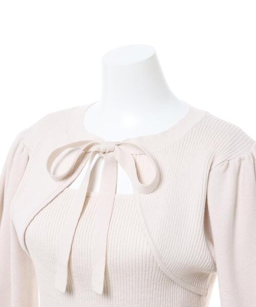 INGNI（イング）の「デコルテオープン／ニット（ニット/セーター・レディース・ブラック/オフホワイト/ボルドー/ブラック×ホワイト/ホワイト×ブラック・M）」の9枚目の写真