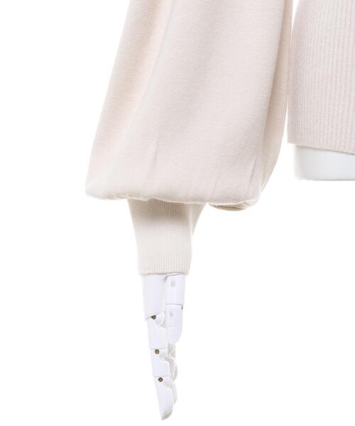 INGNI（イング）の「デコルテオープン／ニット（ニット/セーター・レディース・ブラック/オフホワイト/ボルドー/ブラック×ホワイト/ホワイト×ブラック・M）」の10枚目の写真