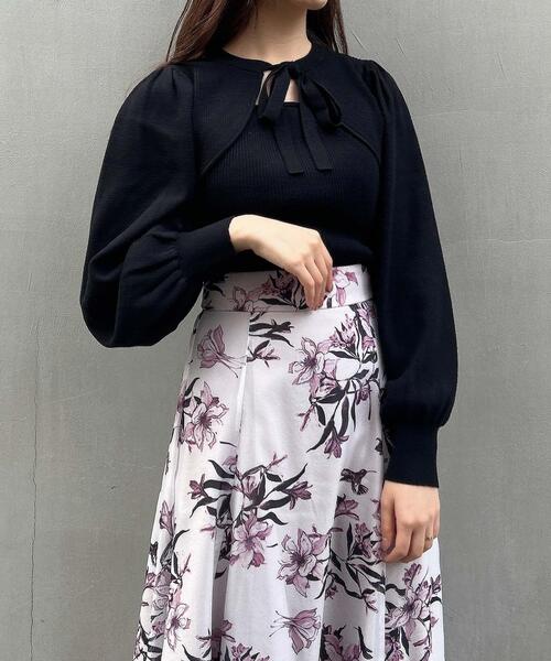 INGNI（イング）の「デコルテオープン／ニット（ニット/セーター・レディース・ブラック/オフホワイト/ボルドー/ブラック×ホワイト/ホワイト×ブラック・M）」の16枚目の写真