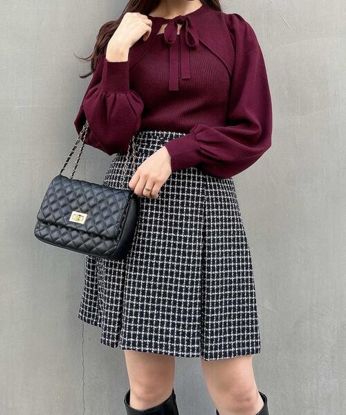 INGNI（イング）の「デコルテオープン／ニット（ニット/セーター・レディース・ブラック/オフホワイト/ボルドー/ブラック×ホワイト/ホワイト×ブラック・M）」の18枚目の写真