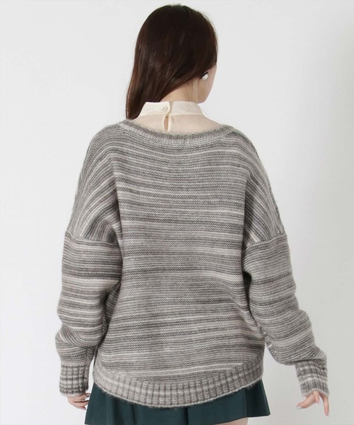 REDYAZEL（レディアゼル）の「ＭＩＸニットプルオーバー（ニット/セーター・レディース・オレンジ/ブラック/グレー・FREE）」の11枚目の写真