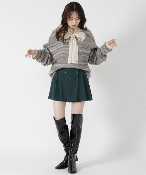 REDYAZEL（レディアゼル）の「ＭＩＸニットプルオーバー（ニット/セーター・レディース・オレンジ/ブラック/グレー・FREE）」の12枚目の写真