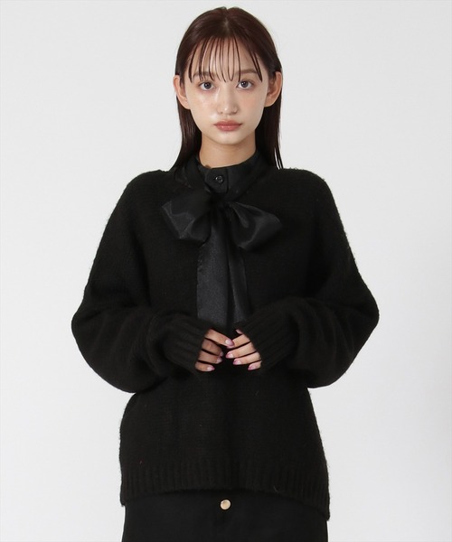 REDYAZEL（レディアゼル）の「ＭＩＸニットプルオーバー（ニット/セーター・レディース・オレンジ/ブラック/グレー・FREE）」の4枚目の写真