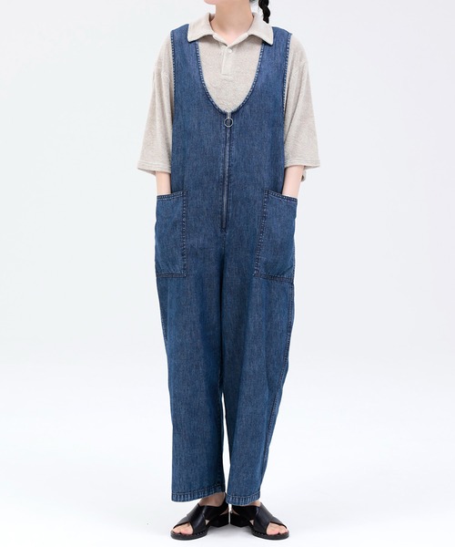 ARCH & LINE（アーチアンドライン）の「ライトデニムサロペット LIGHT DENIM SALOPETTE（サロペット/オーバーオール・レディース・アクア/ブルー/グレー・2/1）」の3枚目の写真