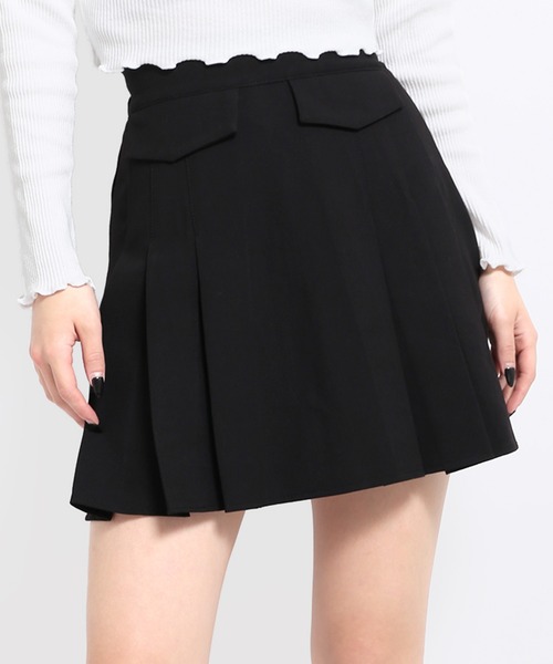 WC（ダブル シー）の「フェイクポケットプリーツスカート（スカート・レディース・ブラック/アイボリー・FREE）」の5枚目の写真