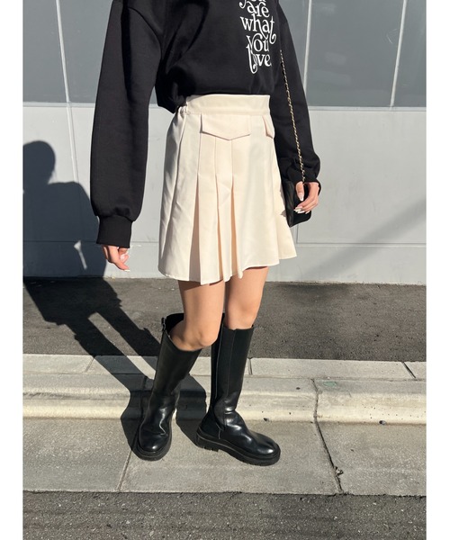 WC（ダブル シー）の「フェイクポケットプリーツスカート（スカート・レディース・ブラック/アイボリー・FREE）」の16枚目の写真