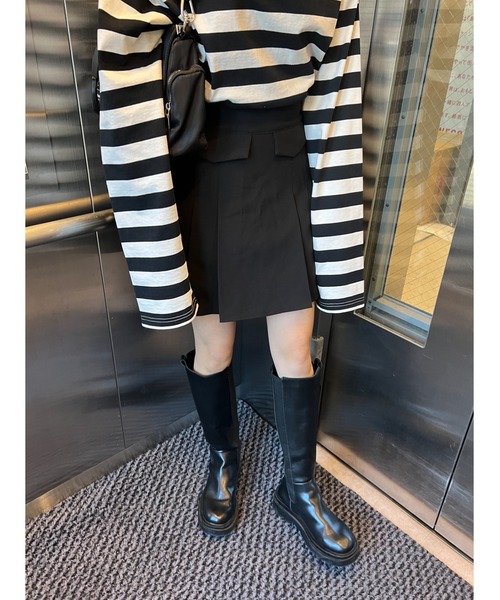 WC（ダブル シー）の「フェイクポケットプリーツスカート（スカート・レディース・ブラック/アイボリー・FREE）」の21枚目の写真