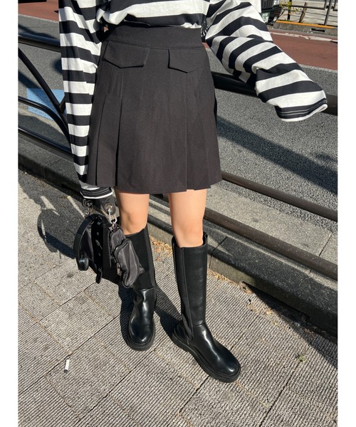 WC（ダブル シー）の「フェイクポケットプリーツスカート（スカート・レディース・ブラック/アイボリー・FREE）」の22枚目の写真