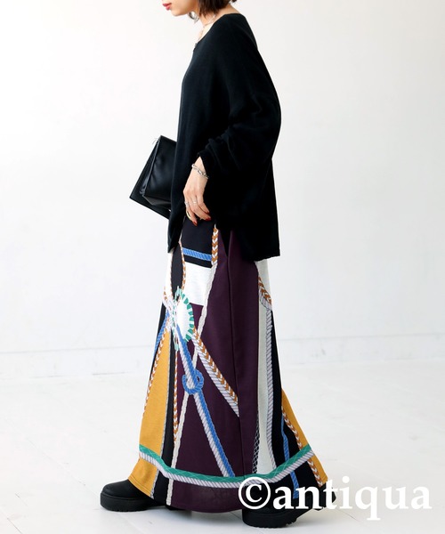 antiqua アンティカ　ロングスカート antiqua（アンティカ）の「和柄ロングスカート（スカート）」 - WEAR