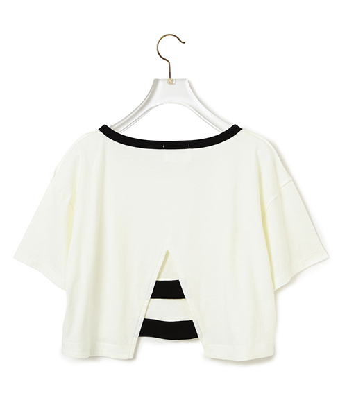 CAROLINA GLASER（カロリナ グレイサー）の「CAROLINA GLASER / バックオープンカットソー（Tシャツ/カットソー・レディース・ホワイト/ブラック・ONE SIZE）」の3枚目の写真