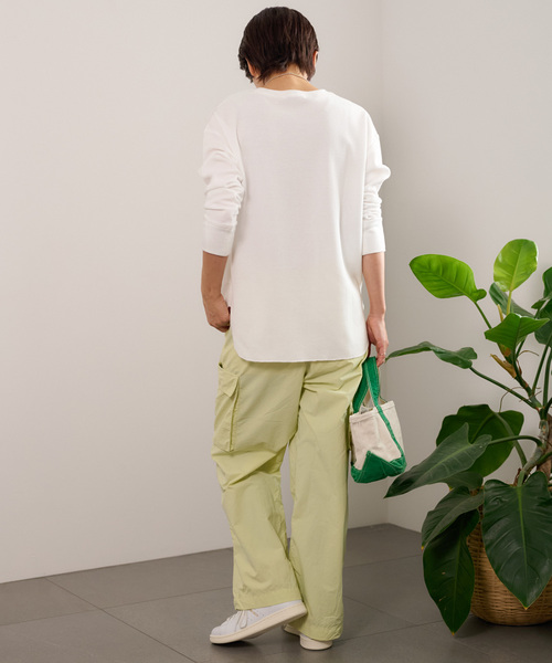 JOURNAL STANDARD relume（ジャーナルスタンダード　レリューム）の「《追加7》TCワッフルロングスリーブTシャツ（Tシャツ/カットソー・レディース・ブラック/ホワイト/チャコールグレー/オートミール・FREE）」の7枚目の写真