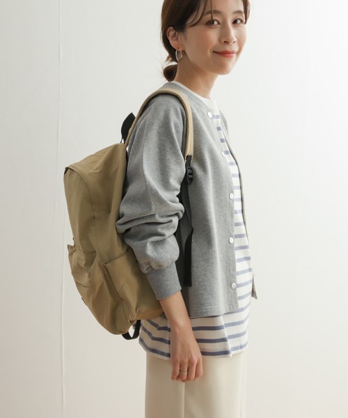 URBAN RESEARCH DOORS（アーバンリサーチドアーズ）の「コットンスウェットラグランショートカーディガン（カーディガン/ボレロ・レディース・アイボリー/グレー系その他/ネイビー・MEDIUM）」の10枚目の写真