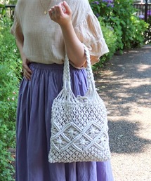 T・S・L | マクラメ編みフラットトートバッグ(トートバッグ)
