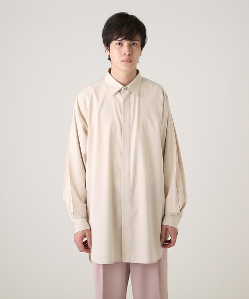 tk.TAKEO KIKUCHI(ティーケータケオキクチ)の「◆インバーテッドスリーブバックボタンシャツ(シャツ/ブラウス・メンズ・ブルー系3/ナチュラル/ブラック/ブラック系3・66/88)」の5枚目の写真