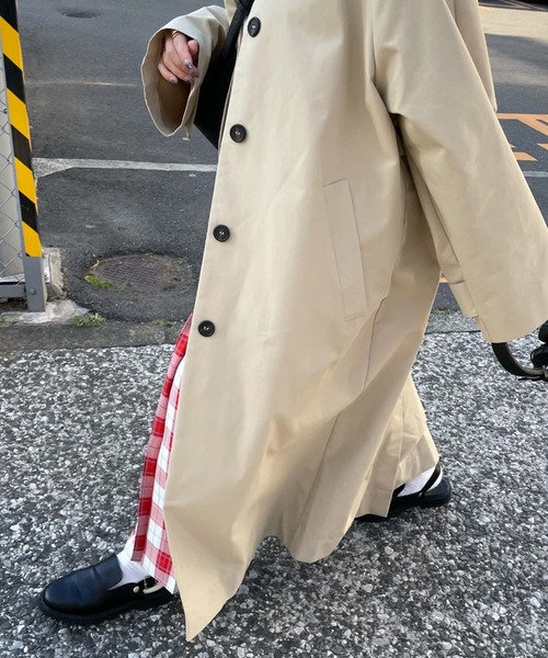 archives（アルシーヴ）の「【Limited item】SOUTIEN COLLAR COAT（ステンカラーコート・レディース・ベージュ/ネイビー・MEDIUM）」の12枚目の写真