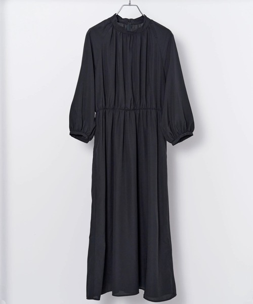 Green　Parks（グリーンパークス）の「ef-de　モックネックワンピース（ワンピース・レディース・ブラック/ミント・M/L）」の2枚目の写真