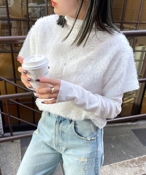 mline（エムライン）の「[mline]フリンジプルオーバー（Tシャツ/カットソー・レディース・オフホワイト/アイボリー/ブラック・FREE）」の14枚目の写真