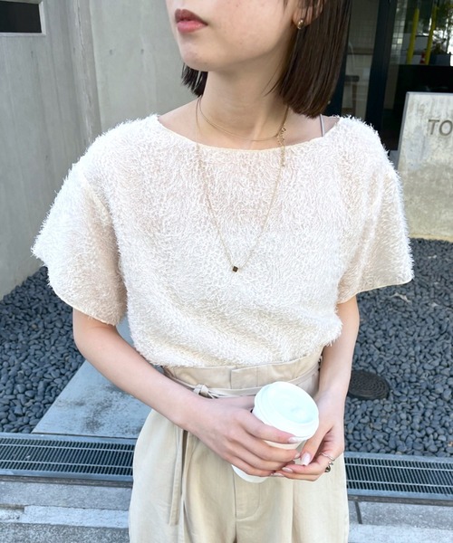 mline（エムライン）の「[mline]フリンジプルオーバー（Tシャツ/カットソー・レディース・オフホワイト/アイボリー/ブラック・FREE）」の8枚目の写真