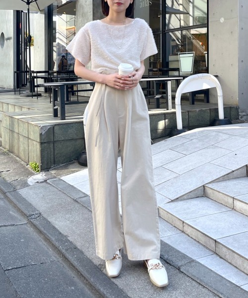 mline（エムライン）の「[mline]フリンジプルオーバー（Tシャツ/カットソー・レディース・オフホワイト/アイボリー/ブラック・FREE）」の10枚目の写真
