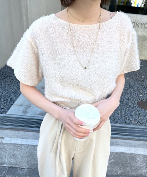 mline（エムライン）の「[mline]フリンジプルオーバー（Tシャツ/カットソー・レディース・オフホワイト/アイボリー/ブラック・FREE）」の19枚目の写真