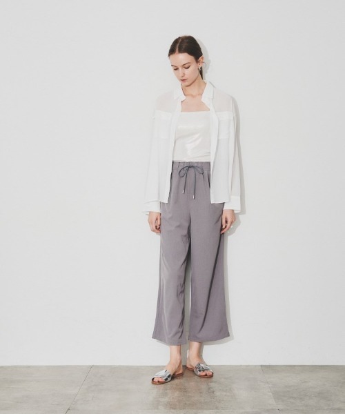 cloenc（クロエンス）の「◆スリットスリーブシアーシャツ（シャツ/ブラウス・レディース・ネイビー/ホワイト・00）」の4枚目の写真