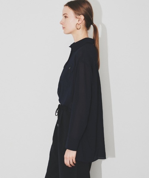 cloenc（クロエンス）の「◆スリットスリーブシアーシャツ（シャツ/ブラウス・レディース・ネイビー/ホワイト・00）」の11枚目の写真