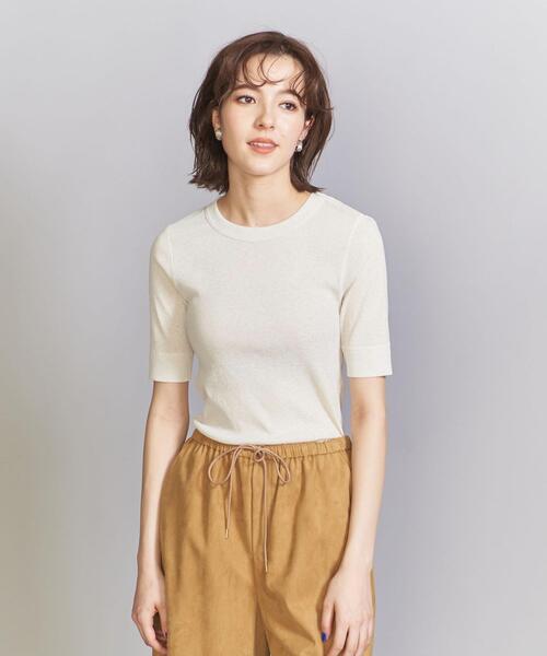 BEAUTY&YOUTH UNITED ARROWS（ビューティーアンドユースユナイテッドアローズ）の「ポリエステル コンパクト Tシャツ（Tシャツ/カットソー・レディース・ブラック/オフホワイト/イエロー・FREE）」の4枚目の写真