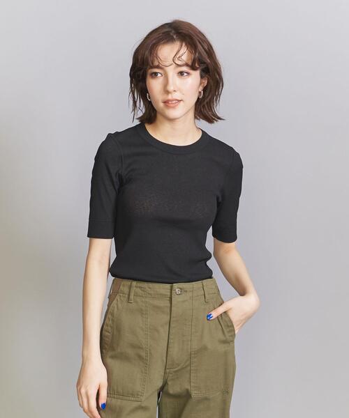 BEAUTY&YOUTH UNITED ARROWS（ビューティーアンドユースユナイテッドアローズ）の「ポリエステル コンパクト Tシャツ（Tシャツ/カットソー・レディース・ブラック/オフホワイト/イエロー・FREE）」の17枚目の写真