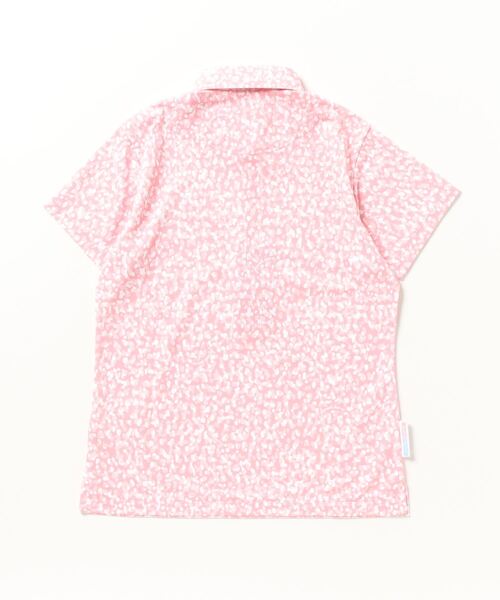 le coq sportif GOLF（ルコックスポルティフゴルフ）の「小柄プリント半袖ポロシャツ (吸汗速乾/ストレッチ/UV CUT(UPF50) ゴルフウエア レディース（ポロシャツ・レディース・ブルー/ピンク/ネイビー・L/XL/M/S）」の4枚目の写真