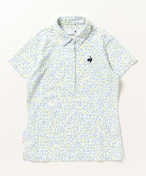 le coq sportif GOLF（ルコックスポルティフゴルフ）の「小柄プリント半袖ポロシャツ (吸汗速乾/ストレッチ/UV CUT(UPF50) ゴルフウエア レディース（ポロシャツ・レディース・ブルー/ピンク/ネイビー・L/XL/M/S）」の22枚目の写真
