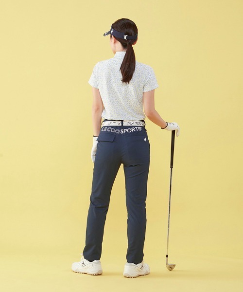 le coq sportif GOLF（ルコックスポルティフゴルフ）の「小柄プリント半袖ポロシャツ (吸汗速乾/ストレッチ/UV CUT(UPF50) ゴルフウエア レディース（ポロシャツ・レディース・ブルー/ピンク/ネイビー・L/XL/M/S）」の12枚目の写真