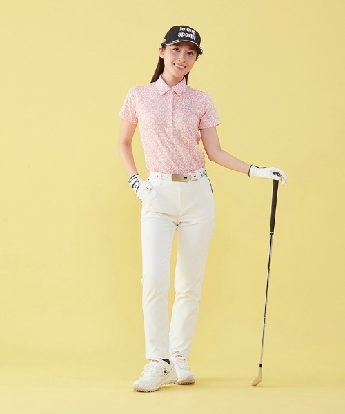 le coq sportif GOLF（ルコックスポルティフゴルフ）の「小柄プリント半袖ポロシャツ (吸汗速乾/ストレッチ/UV CUT(UPF50) ゴルフウエア レディース（ポロシャツ・レディース・ブルー/ピンク/ネイビー・L/XL/M/S）」の16枚目の写真