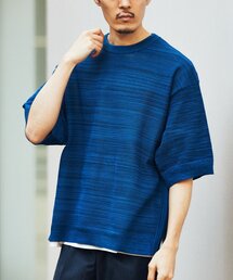 スポンディッシュ リラックス メランジニット Tシャツ