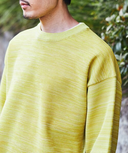 EDIFICE（エディフィス）の「スポンディッシュ リラックス メランジニット Tシャツ（ニット/セーター・メンズ・イエロー系その他/ベージュ系その他/ブルー系その他・LARGE/MEDIUM/SMALL）」の3枚目の写真