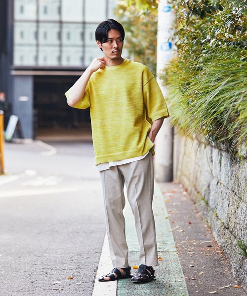 EDIFICE（エディフィス）の「スポンディッシュ リラックス メランジニット Tシャツ（ニット/セーター・メンズ・イエロー系その他/ベージュ系その他/ブルー系その他・LARGE/MEDIUM/SMALL）」の9枚目の写真