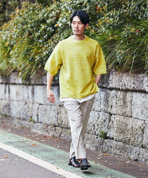 EDIFICE（エディフィス）の「スポンディッシュ リラックス メランジニット Tシャツ（ニット/セーター・メンズ・イエロー系その他/ベージュ系その他/ブルー系その他・LARGE/MEDIUM/SMALL）」の10枚目の写真