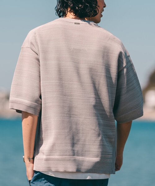 EDIFICE（エディフィス）の「スポンディッシュ リラックス メランジニット Tシャツ（ニット/セーター・メンズ・イエロー系その他/ベージュ系その他/ブルー系その他・LARGE/MEDIUM/SMALL）」の12枚目の写真