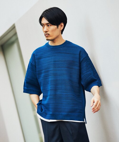 EDIFICE（エディフィス）の「スポンディッシュ リラックス メランジニット Tシャツ（ニット/セーター・メンズ・イエロー系その他/ベージュ系その他/ブルー系その他・LARGE/MEDIUM/SMALL）」の17枚目の写真