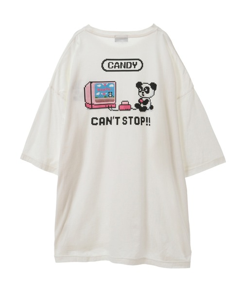 Candy Stripper（キャンディストリッパー）の「CAN'T STOP!! BIG Tシャツ（Tシャツ/カットソー・レディース・オフホワイト/ブラック/ライトピンク/ライトブルー・2）」の15枚目の写真