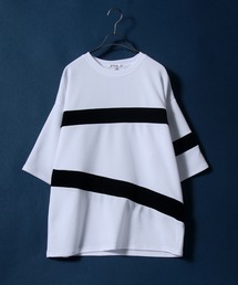ANPAS | Amunzen Color Switching Design Oversized T-shirt/梨地 切り替え オーバーサイズ Tシャツ(Tシャツ/カットソー)