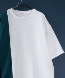 Amunzen Color Switching Design Oversized T-shirt/梨地 切り替え ビッグシルエット Tシャツ