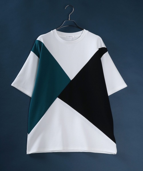 ANPAS（アンパス）の「Amunzen Color Switching Design Oversized T-shirt/梨地 切り替え ビッグシルエット Tシャツ（Tシャツ/カットソー・メンズ・ブラック系その他2/ブラック系その他/ホワイト系その他2/ホワイト系その他/ブラック系その他4/ブラック系その他3/ホワイト系その他3/ホワイト系その他4・M/L）」の4枚目の写真
