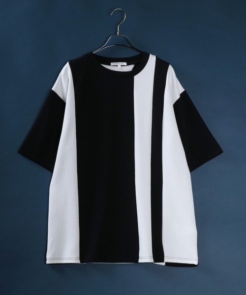 ANPAS（アンパス）の「Amunzen Color Switching Design Oversized T-shirt/梨地 切り替え ビッグシルエット Tシャツ（Tシャツ/カットソー・メンズ・ブラック系その他2/ブラック系その他/ホワイト系その他2/ホワイト系その他/ブラック系その他4/ブラック系その他3/ホワイト系その他3/ホワイト系その他4・M/L）」の6枚目の写真