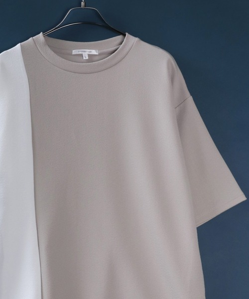 ANPAS（アンパス）の「Amunzen Color Switching Design Oversized T-shirt/梨地 切り替え ビッグシルエット Tシャツ（Tシャツ/カットソー・メンズ・ブラック系その他2/ブラック系その他/ホワイト系その他2/ホワイト系その他/ブラック系その他4/ブラック系その他3/ホワイト系その他3/ホワイト系その他4・M/L）」の7枚目の写真